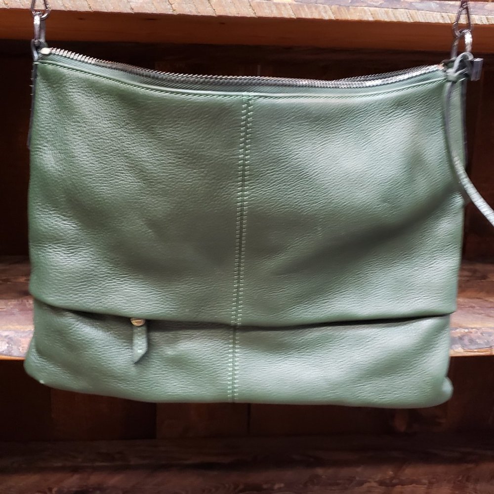 Sanctuary Leather forest green envelope purse